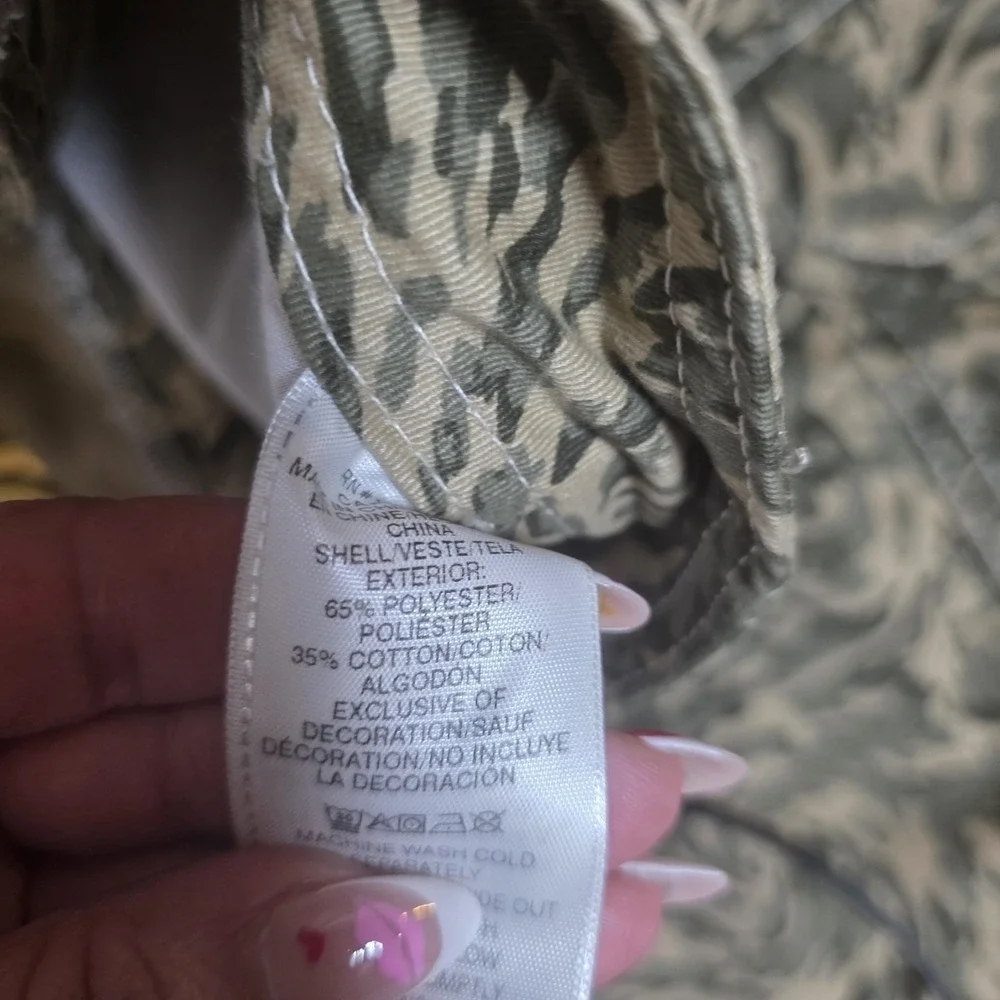 True Religion NWT Utility Cargo Pants 32 Green Print Straight Leg Y2K